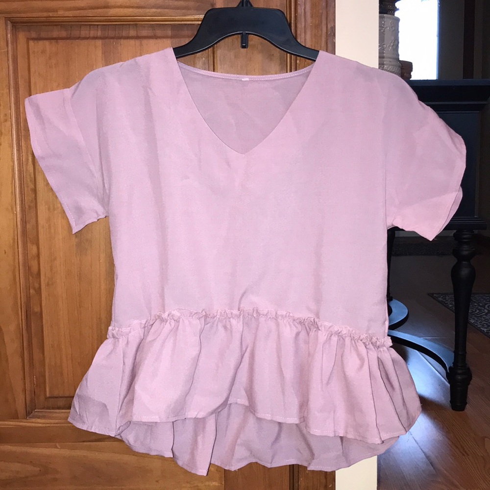 light pink flowy top